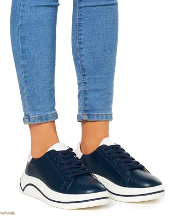 Pantofi Casual dama din Piele Naturala CRL0059 Bleumarin