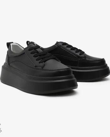 Pantofi Casual de dama din Piele Naturala CRL0566 NEGRU