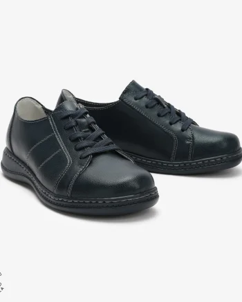 Pantofi casual Bleumarin de dama din piele naturala cu talpa plata CRL0013
