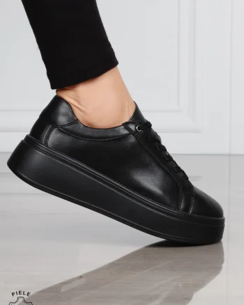 Pantofi Casual DAMA din PIELE Naturala CRL1517 NEGRU