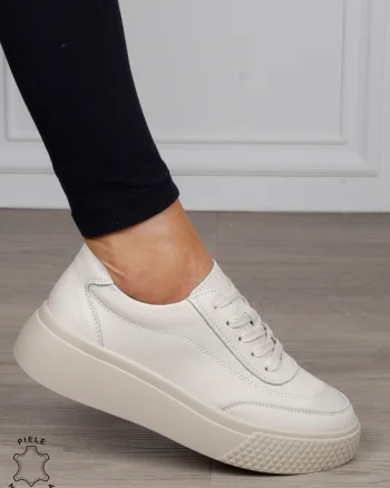 Pantofi Casual dama din Piele Naturala CRL1539 BEJ
