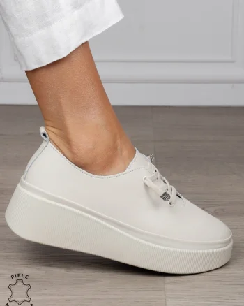 Pantofi Casual dama din Piele Naturala CRL1543 BEJ