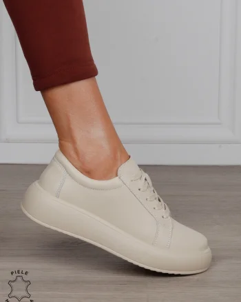 Pantofi Casual damă din piele naturală CRL1568 Bej