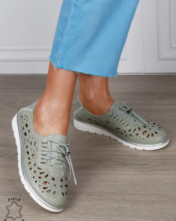 PANTOFI CASUAL dama din Piele naturala PERFORATA CU MODEL CRL1356 barilla