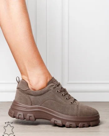 Pantofi casual dama Ppremium din piele naturală INTOARSA CRL1818 MARO