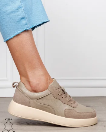 Pantofi casual dama din piele naturală cu finisaj premium CRL1823 VERDE