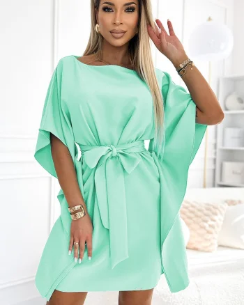 Rochie de vara, eleganta, midi, menta, croi fluture, Butterfly