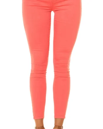 Blugi dama push up, corai, denim, cu talia inalta, Pikme