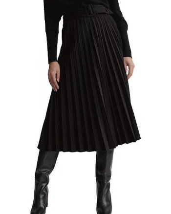 Fusta eleganta midi neagra plisata Florena