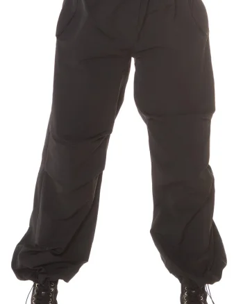 Pantaloni dama cargo, negri, oversize, Tenille