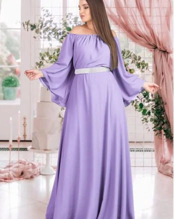 Rochie de ocazie lunga din voal lila Cinderella