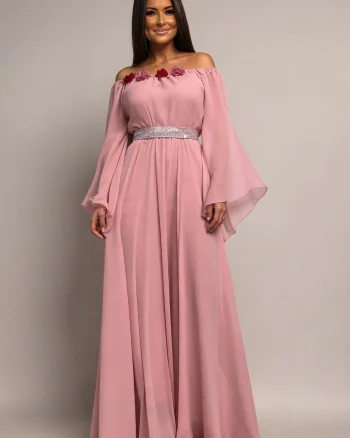 Rochie de ocazie lunga din voal roz FairyTale