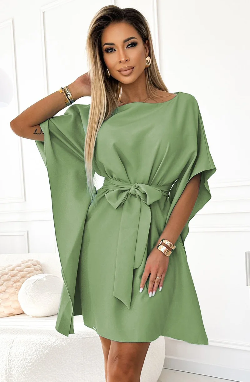 Rochie midi croi fluture kaki oversize Butterfly