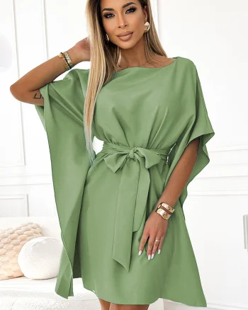 Rochie midi croi fluture kaki oversize Butterfly