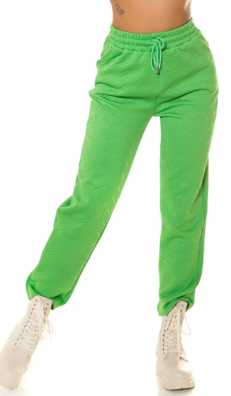 Pantaloni trening dama, casual, verzi, cu talia inalta, jogger, Sevinc