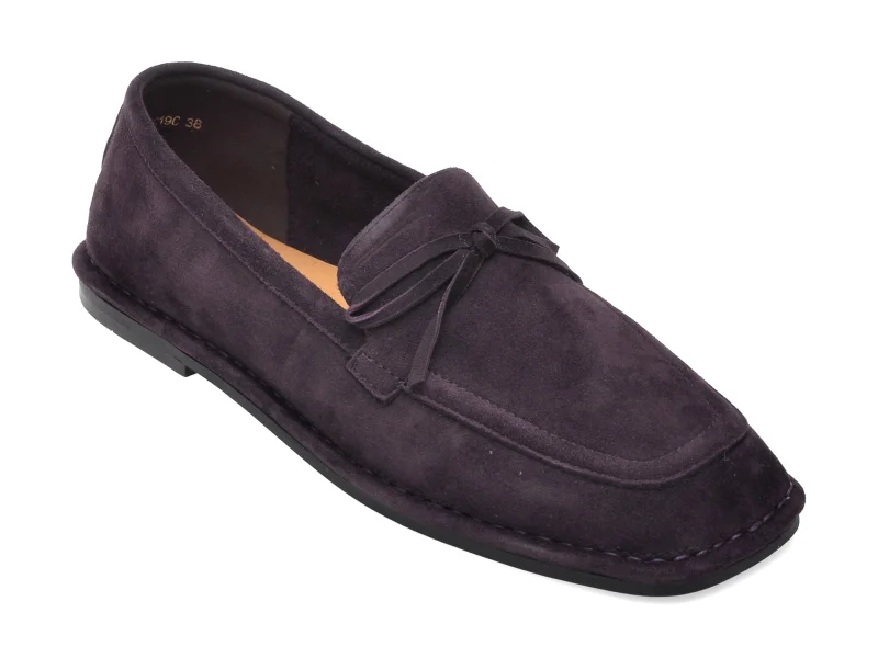 Mocasini EPICA mov, V1688, din piele intoarsa