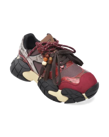 Pantofi sport GRYXX rosii, 21702, din material textil si piele naturala