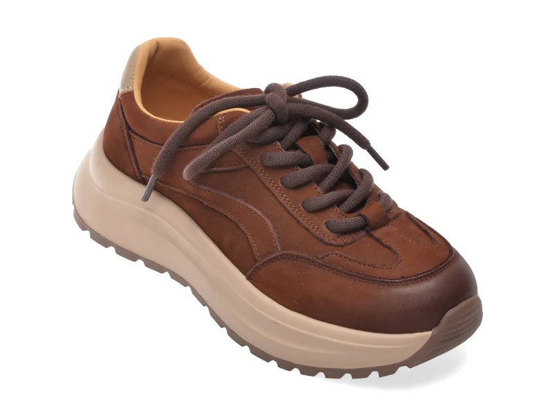 Pantofi sport GRYXX maro, 68021, din nabuc