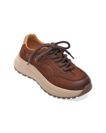 Pantofi sport GRYXX maro, 68021, din nabuc