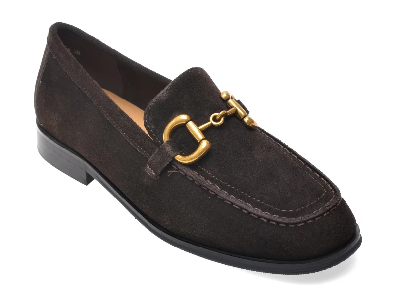 Mocasini FLAVIA PASSINI maro, V1789G1, din piele intoarsa