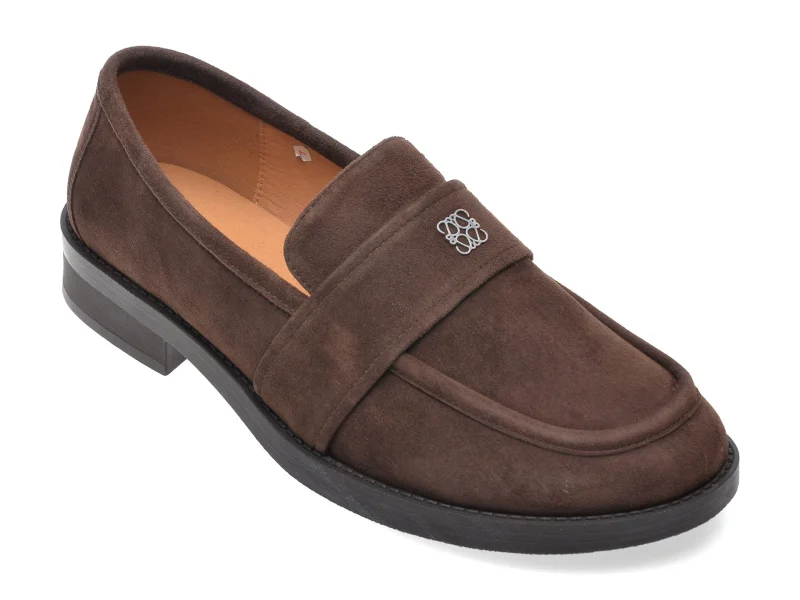 Mocasini EPICA maro, V1721G1, din piele intoarsa
