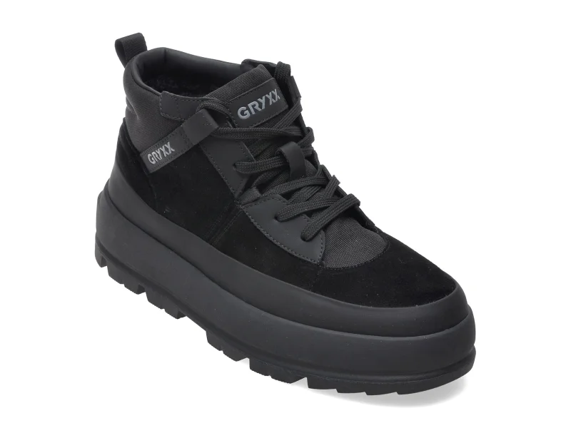 Ghete GRYXX negre, 80061, din piele naturala