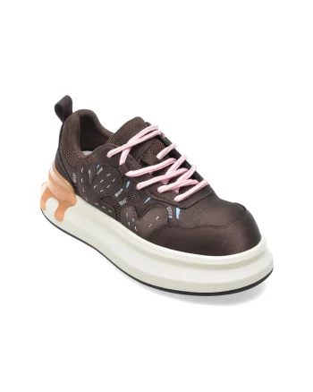 Pantofi sport GRYXX maro, 21296, din material textil si piele naturala
