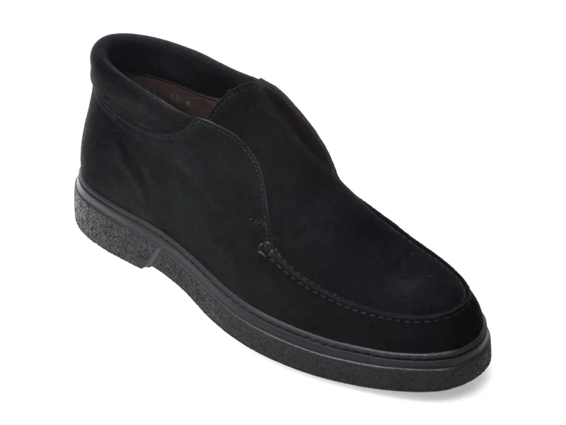 Ghete LE COLONEL negre, 77503, din piele intoarsa