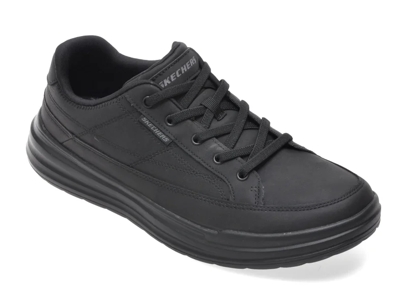 Pantofi sport SKECHERS negri, STERLING, din piele ecologica