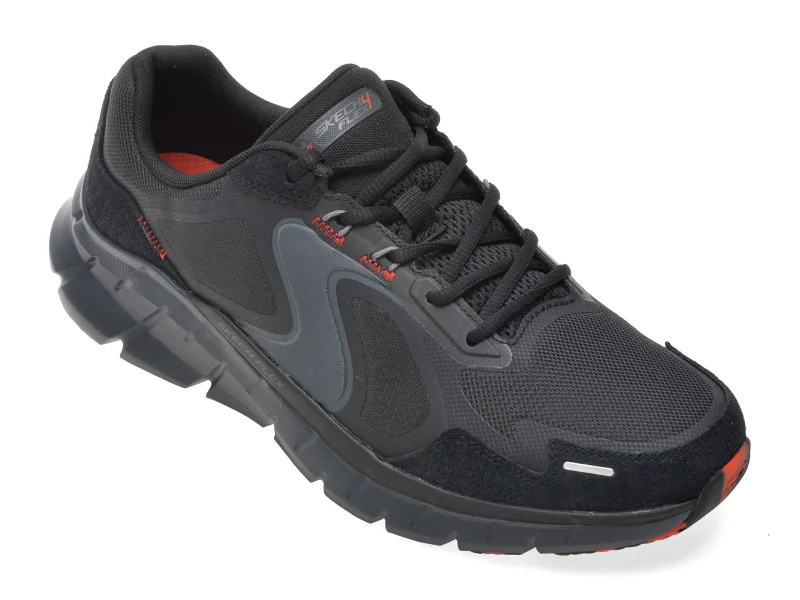 Pantofi sport SKECHERS negri, SKECH-FLEX 4.0, din material textil