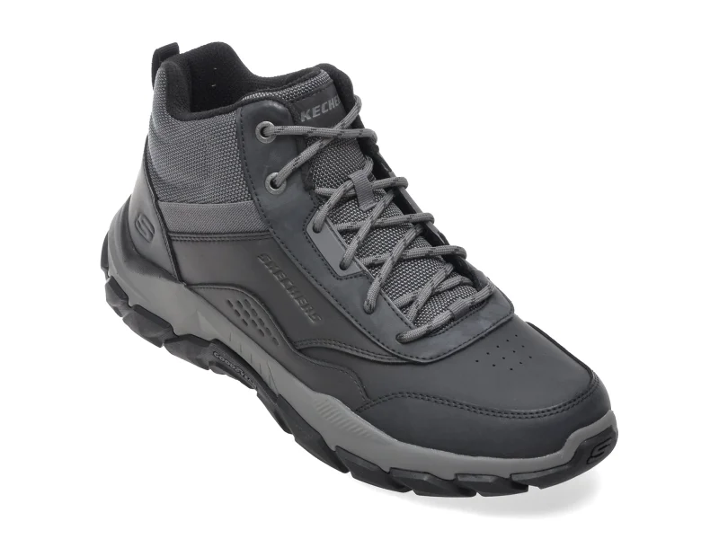 Ghete SKECHERS gri, SANTORO, din piele naturala