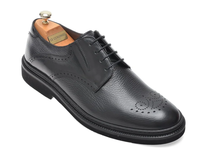 Pantofi eleganti LE COLONEL negri, 61722, din piele naturala