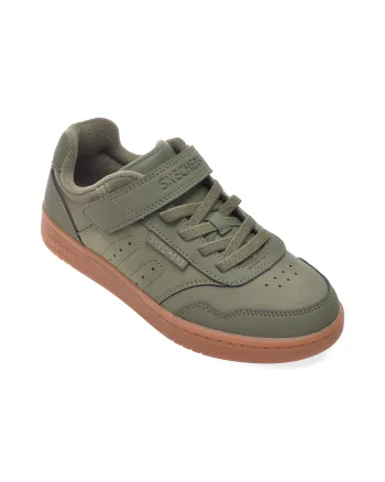 Pantofi sport SKECHERS kaki, QUICK STREET, din piele ecologica