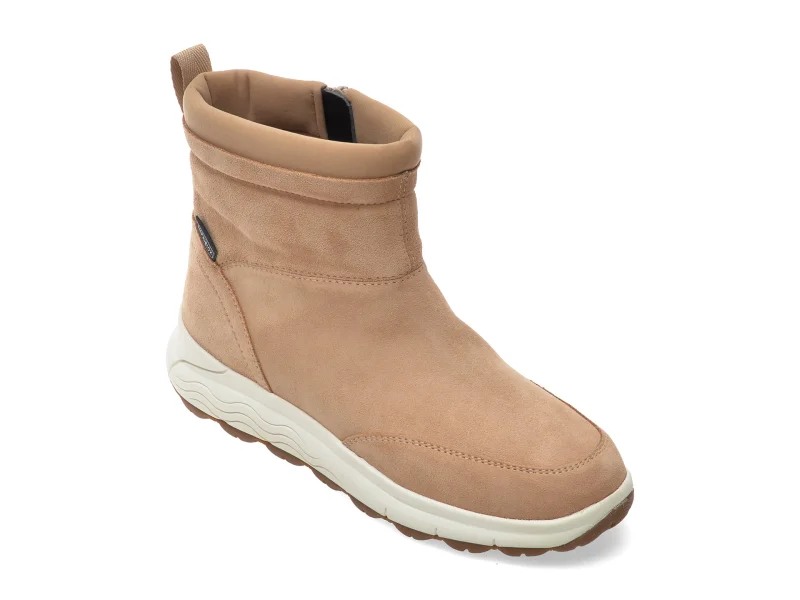 Ghete GEOX nude, D6626C, din piele intoarsa
