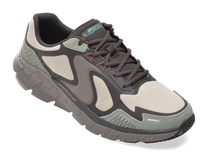 Pantofi sport SKECHERS kaki, SKECH-FLEX 4.0, din material textil