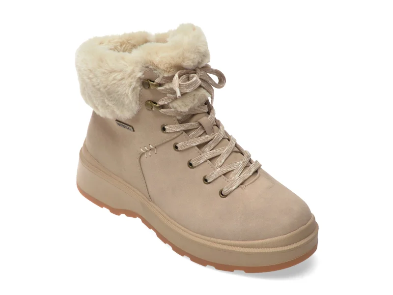 Ghete SKECHERS nude, 168087, din piele ecologica