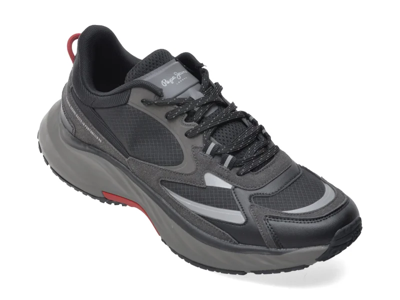 Pantofi sport PEPE JEANS negri, MS60044, din material textil