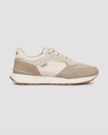 s.Oliver Sneakers casual barbati cu siret, Bej (SELECTATI MARIMEA: 40)