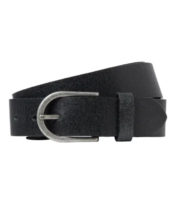 Jack & Jones Curea barbati, din piele naturala de vaca, catarama cu stift, Negru (SELECTATI MARIMEA: 120)