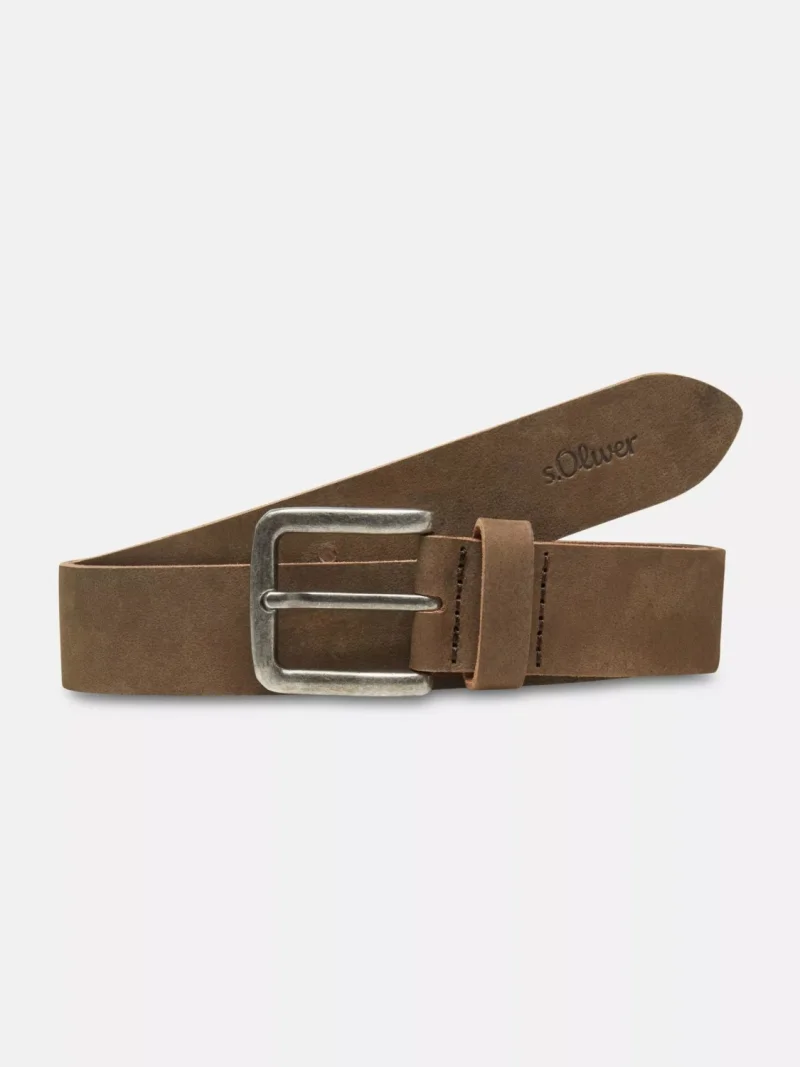 s.Oliver Curea barbati, din piele naturala, catarama cu stift, Maro (SELECTATI MARIMEA: 85 cm)
