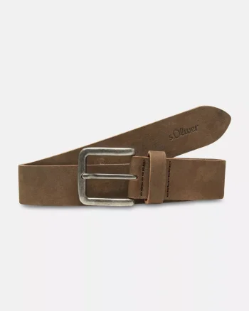 s.Oliver Curea barbati, din piele naturala, catarama cu stift, Maro (SELECTATI MARIMEA: 85 cm)