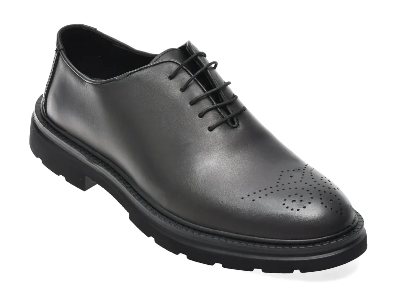 Pantofi eleganti OTTER negri, FH2011, din piele naturala