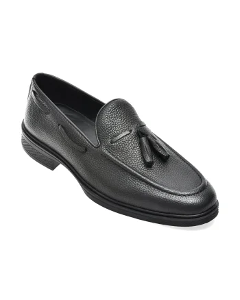 Mocasini eleganti OTTER negri, FH405, din piele naturala