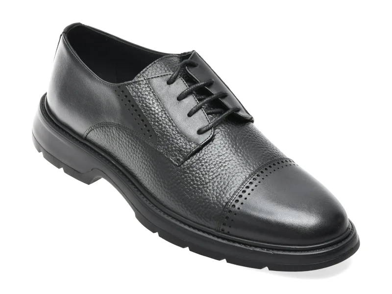 Pantofi eleganti OTTER negri, RG02, din piele naturala