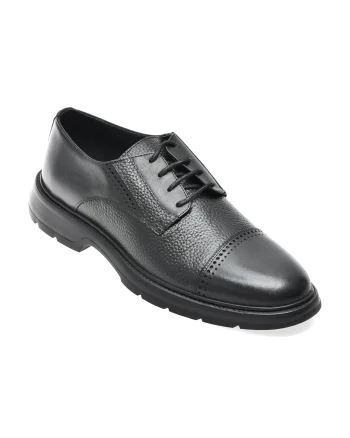 Pantofi eleganti OTTER negri, RG02, din piele naturala