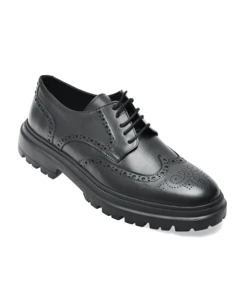 Pantofi eleganti OTTER negri, RG03, din piele naturala