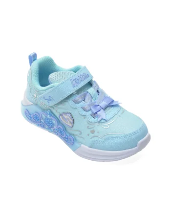 Pantofi sport SKECHERS albastri, LIL PRINCESS STEPS, din material textil