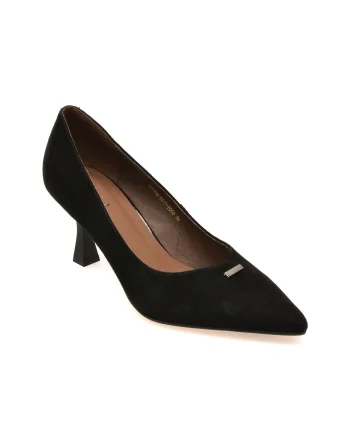 Pantofi eleganti EPICA negri, 5FP769, din piele intoarsa