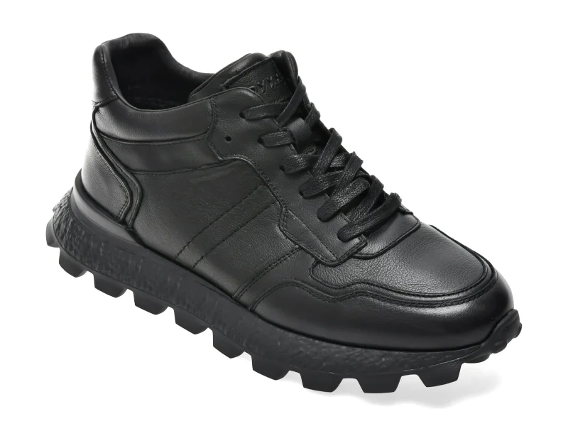 Ghete GRYXX negre, 690176, din piele naturala