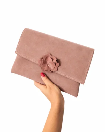Plic roz pudra, din piele naturala intoarsa,handmade